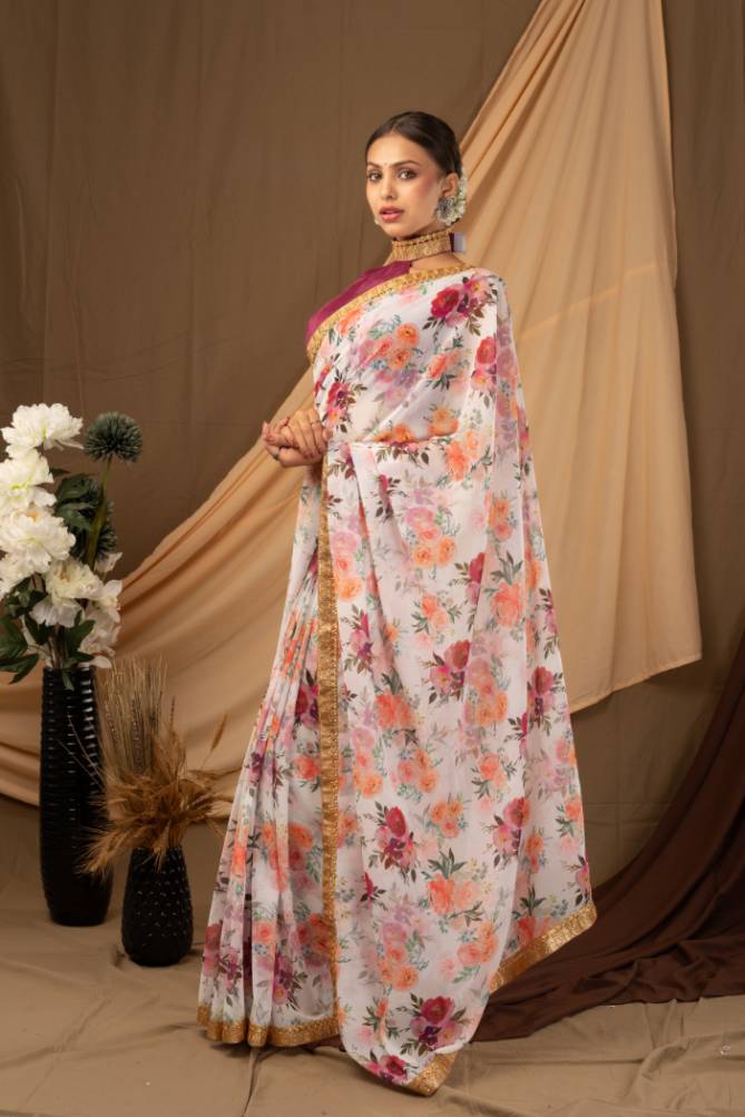 Ynf Vickat Silk Fancy Festive Wear Georgette Printed Designer Saree Collection